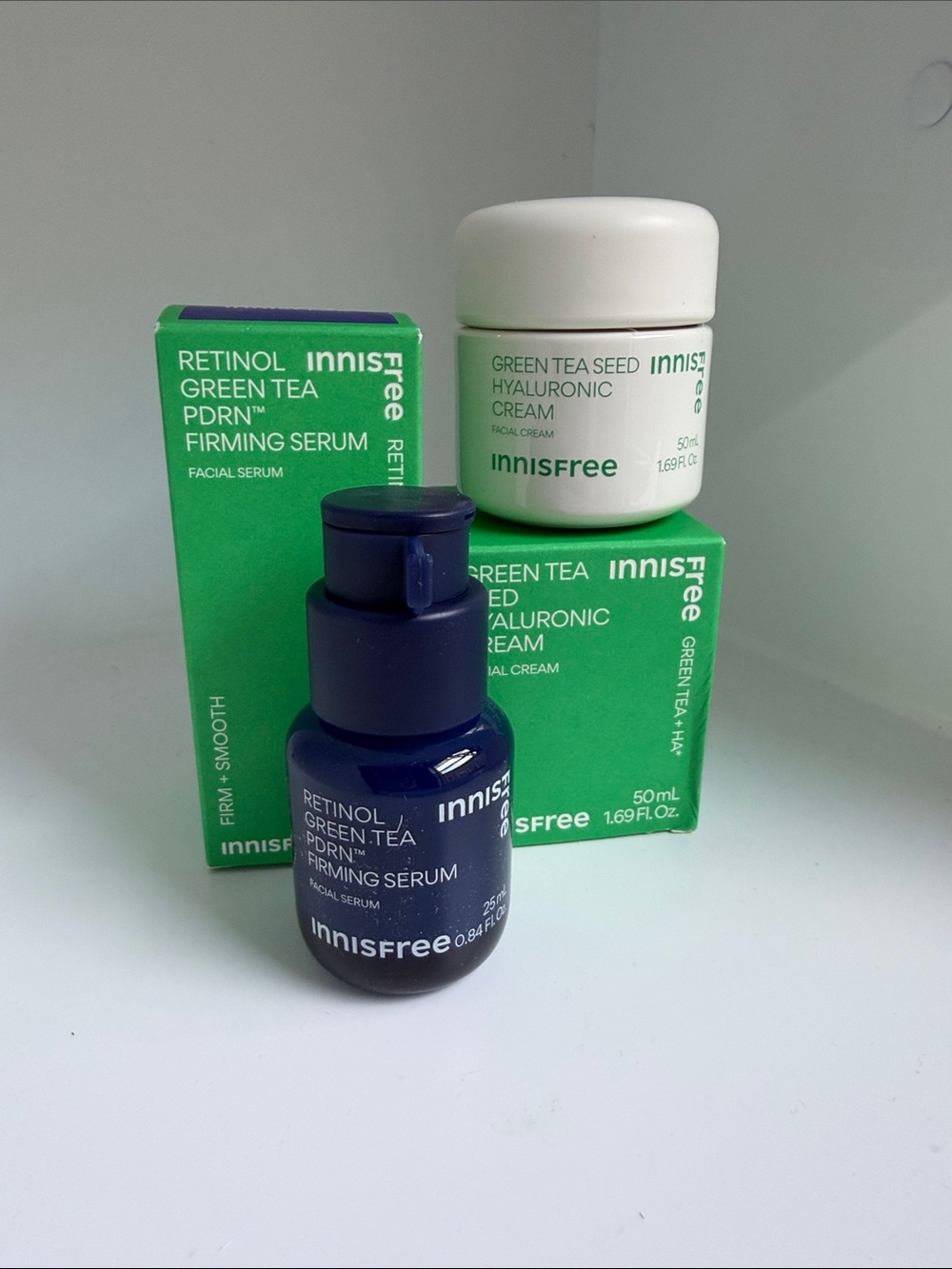 NIB/ NWT Innisfree Retinol Green Tea PDRN Serum + Hyaluronic Cream